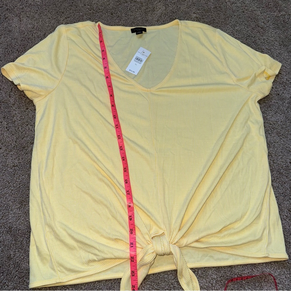 NWT Ann Taylor T Shirt XL Yellow - Picture 5 of 6